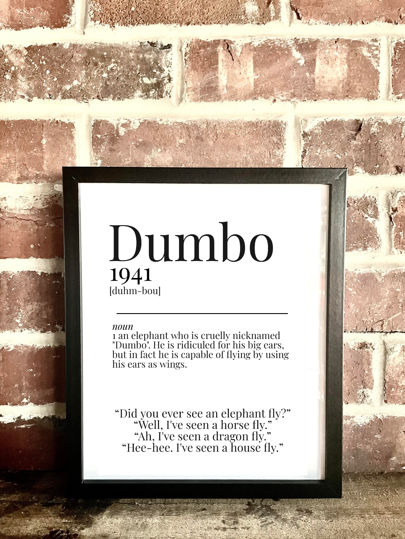 Dumbo 1941 Movie Quote Dictionary Prints