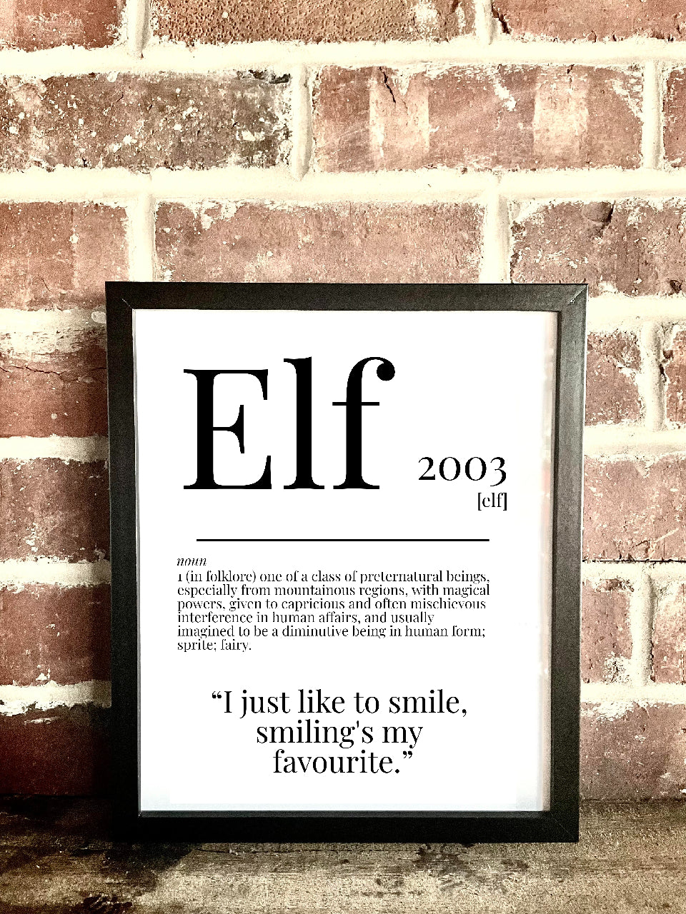 Elf 2003 Movie Quote Dictionary Prints