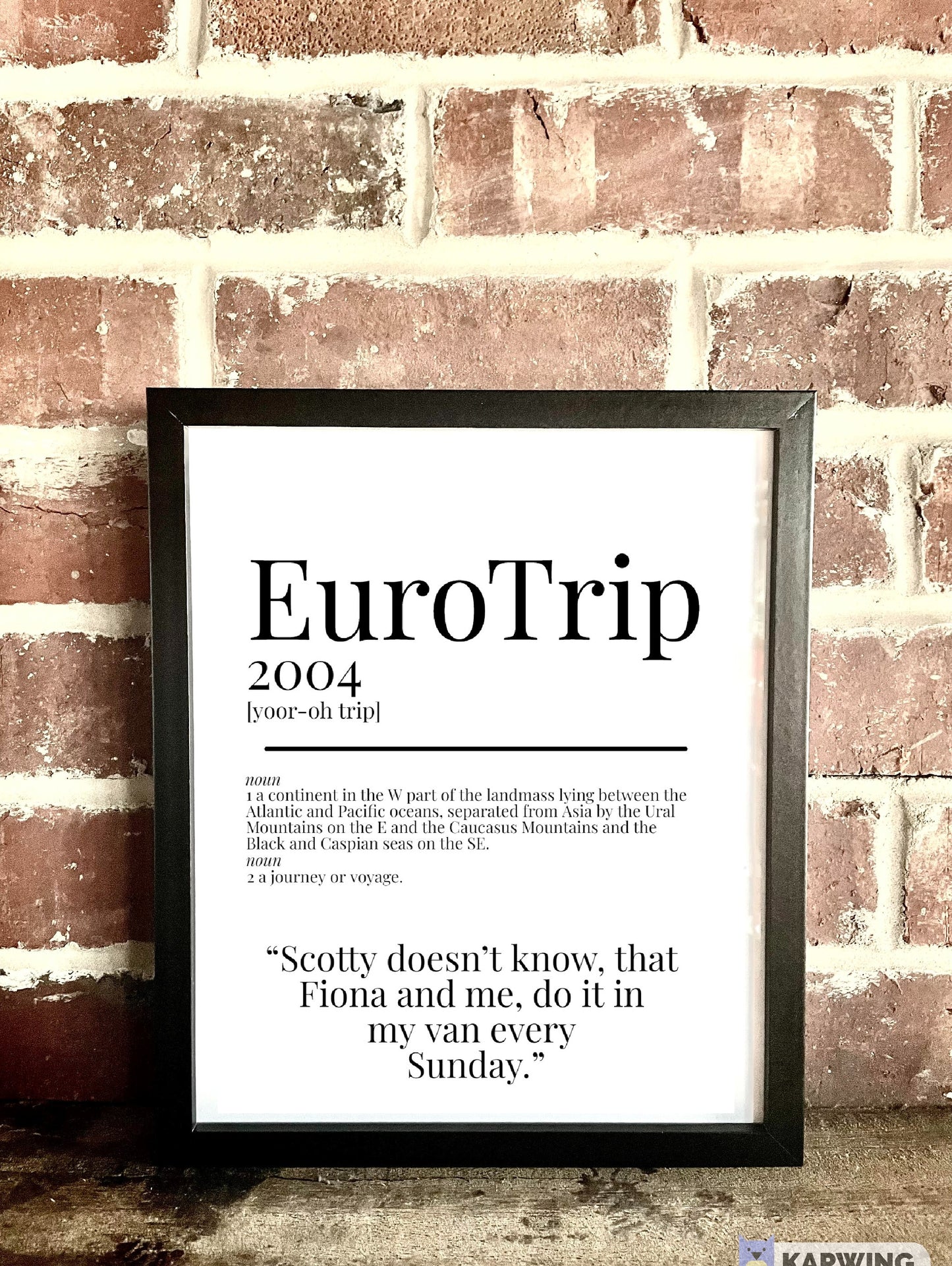 EuroTrip 2004 Movie Quote Dictionary Prints