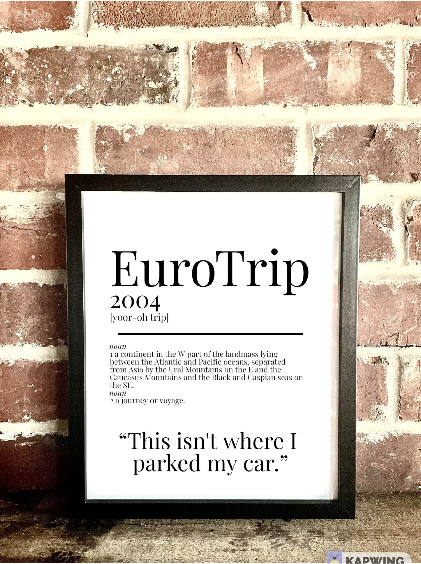 EuroTrip 2004 Movie Quote Dictionary Prints