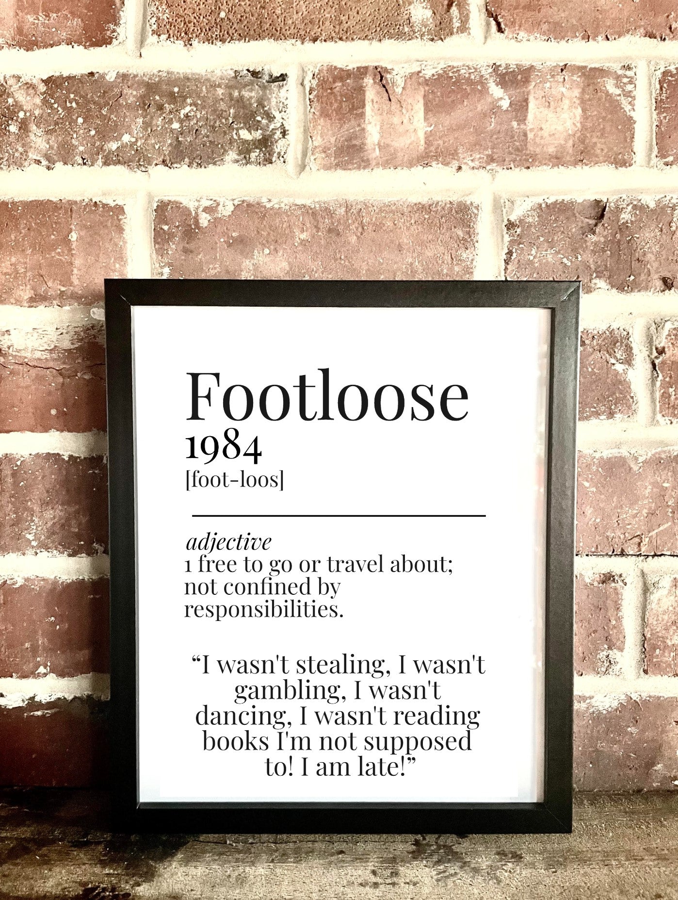 Footloose 1984 Movie Quote Dictionary Prints