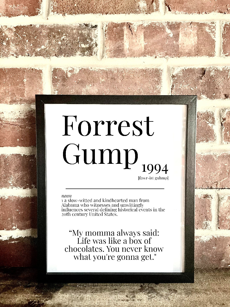 Forrest Gump 1994 Movie Quote Dictionary Prints