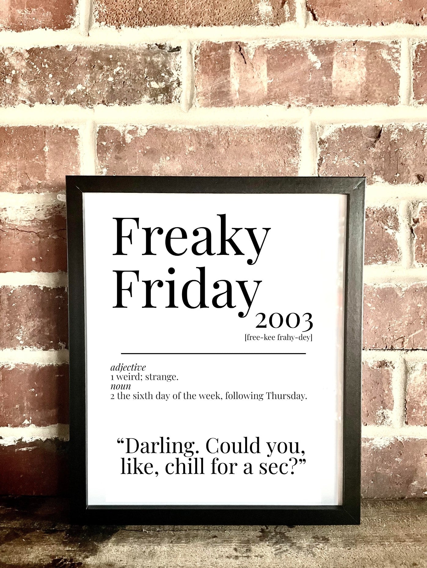 Freaky Friday 2003 Movie Quote Dictionary Prints