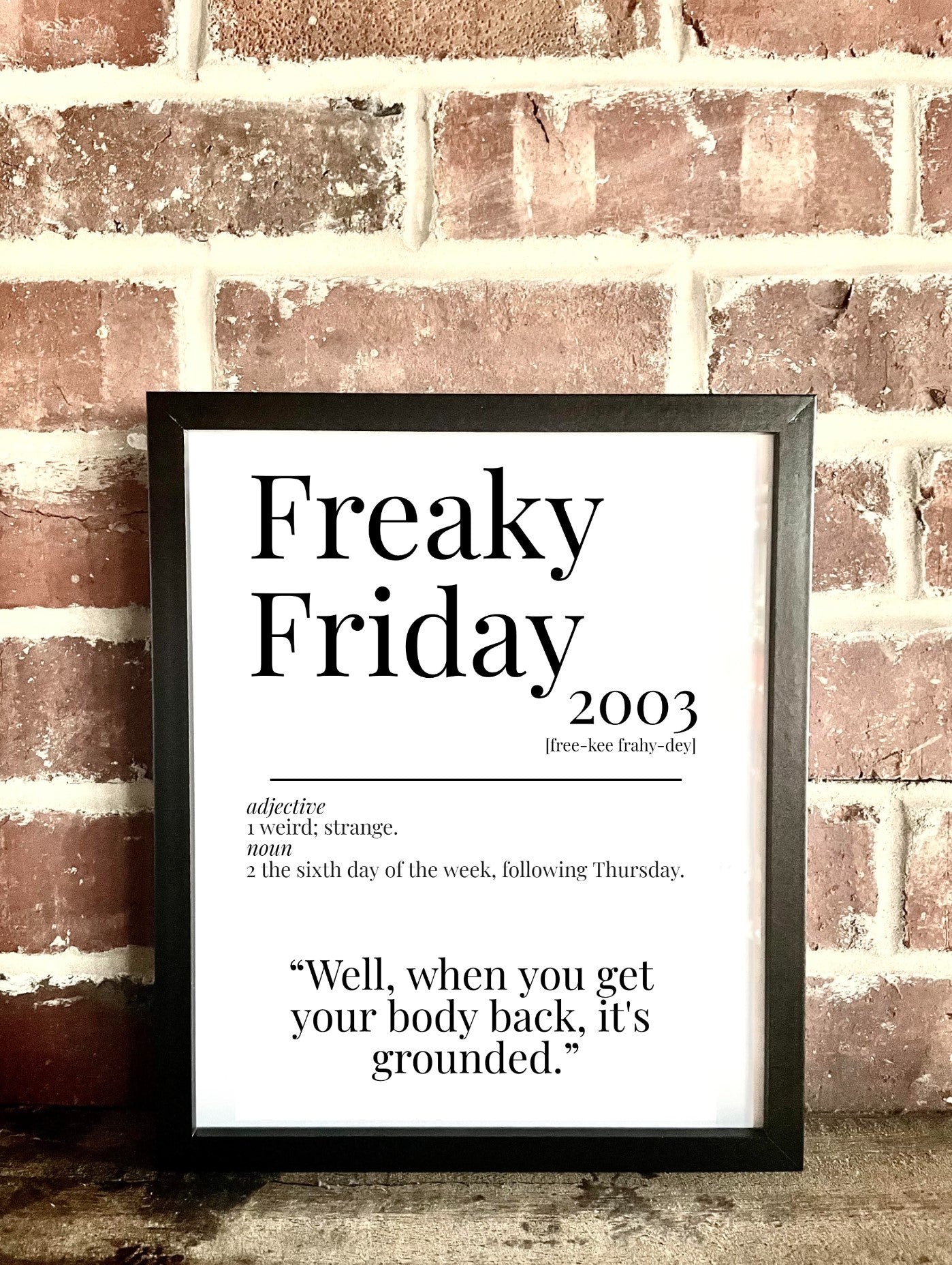 Freaky Friday 2003 Movie Quote Dictionary Prints