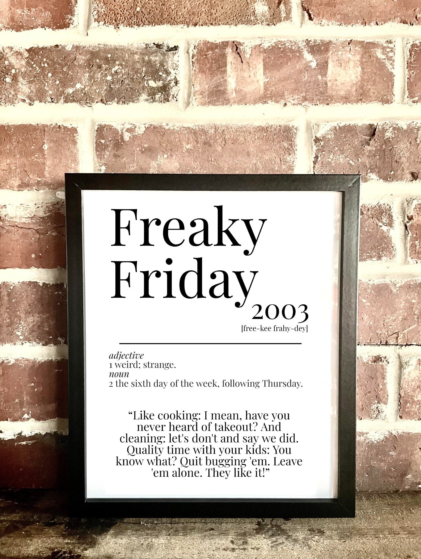 Freaky Friday 2003 Movie Quote Dictionary Prints