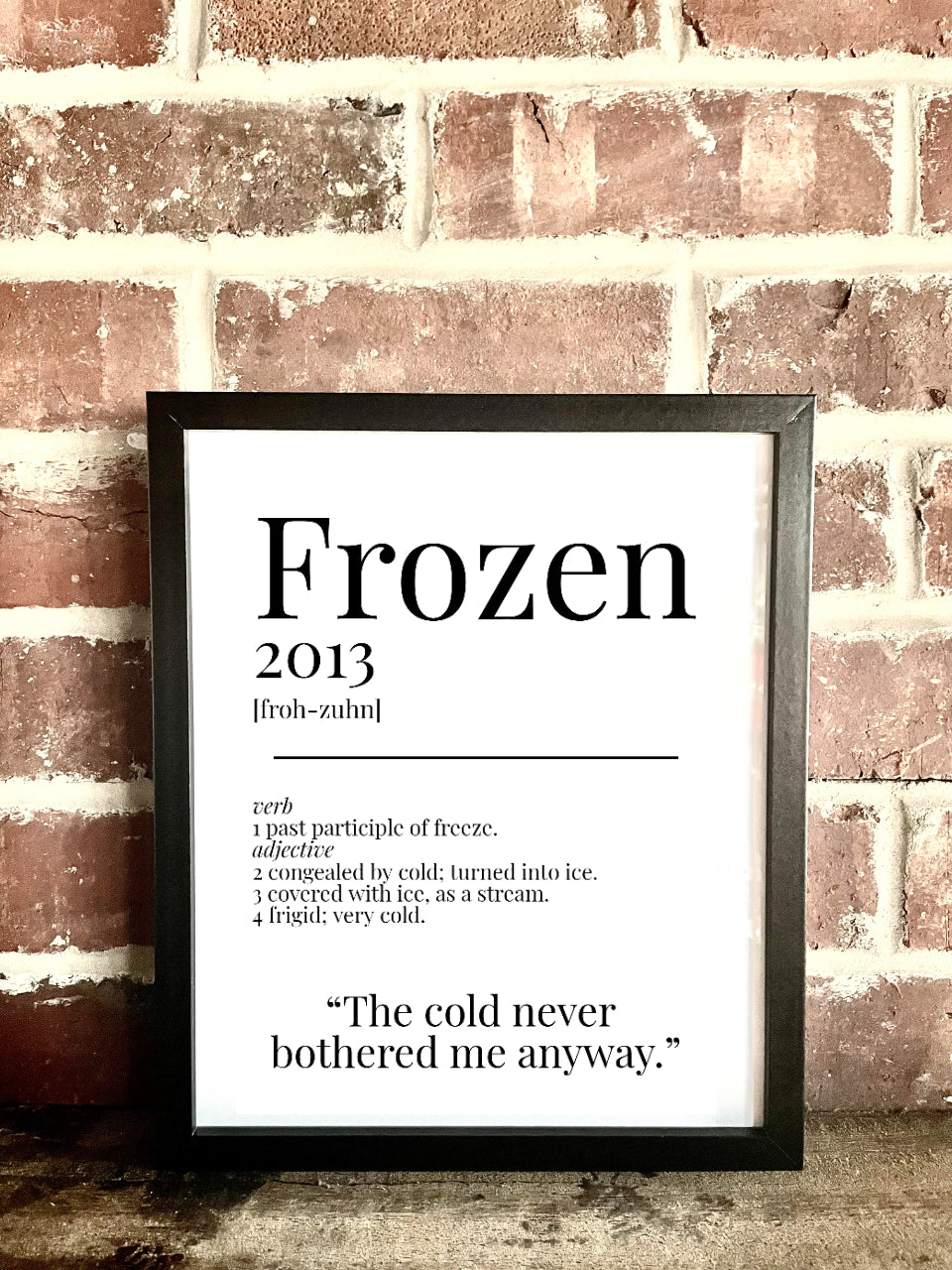 Frozen 2013 Movie Quote Dictionary Prints