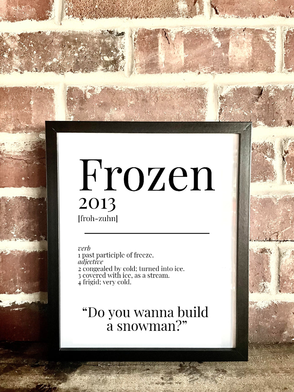 Frozen 2013 Movie Quote Dictionary Prints