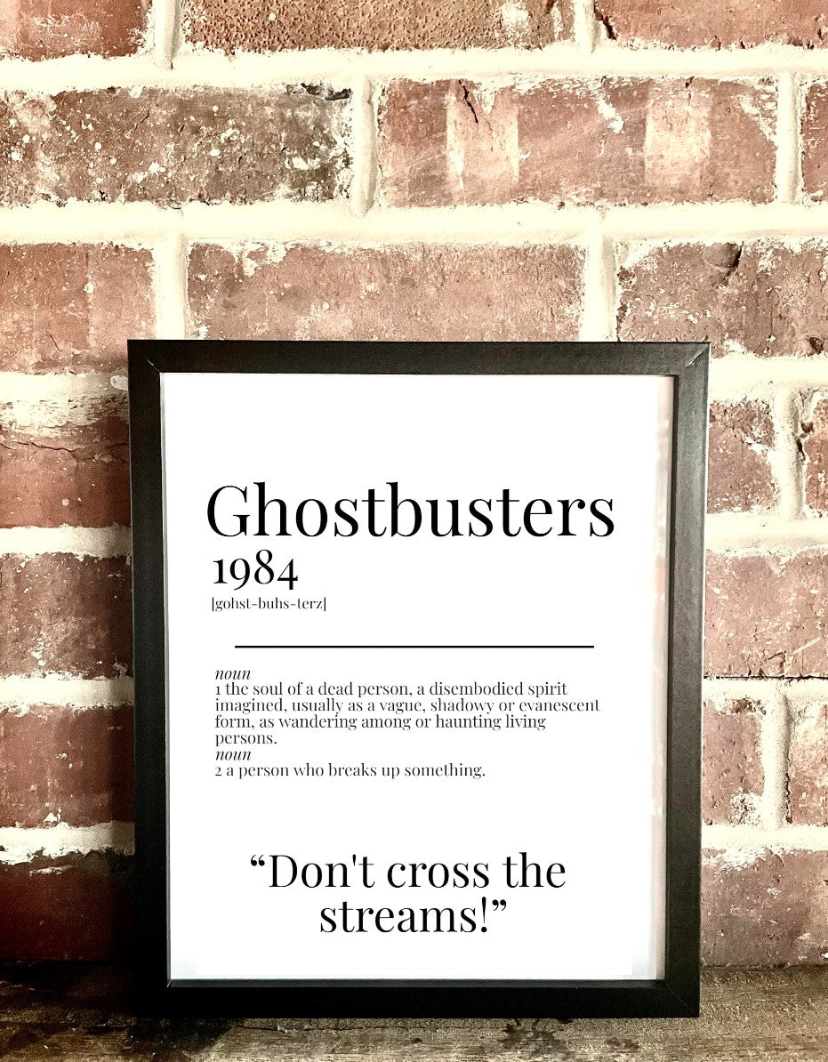 Ghostbusters 1984 Movie Quote Dictionary Prints