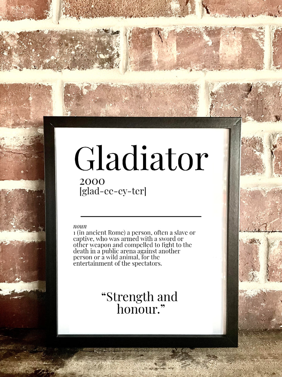 Gladiator 2000 Movie Quote Dictionary Prints