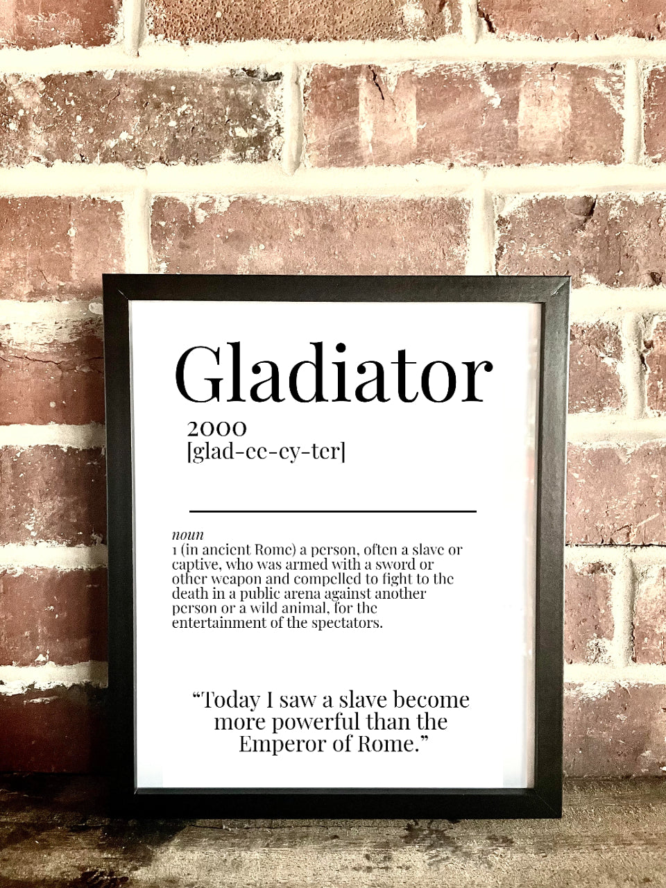 Gladiator 2000 Movie Quote Dictionary Prints