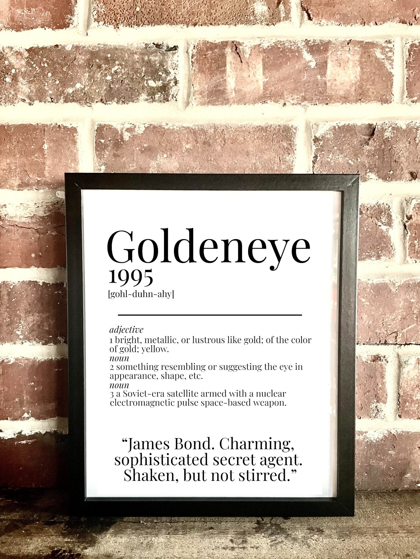 Goldeneye 1995 Movie Quote Dictionary Prints