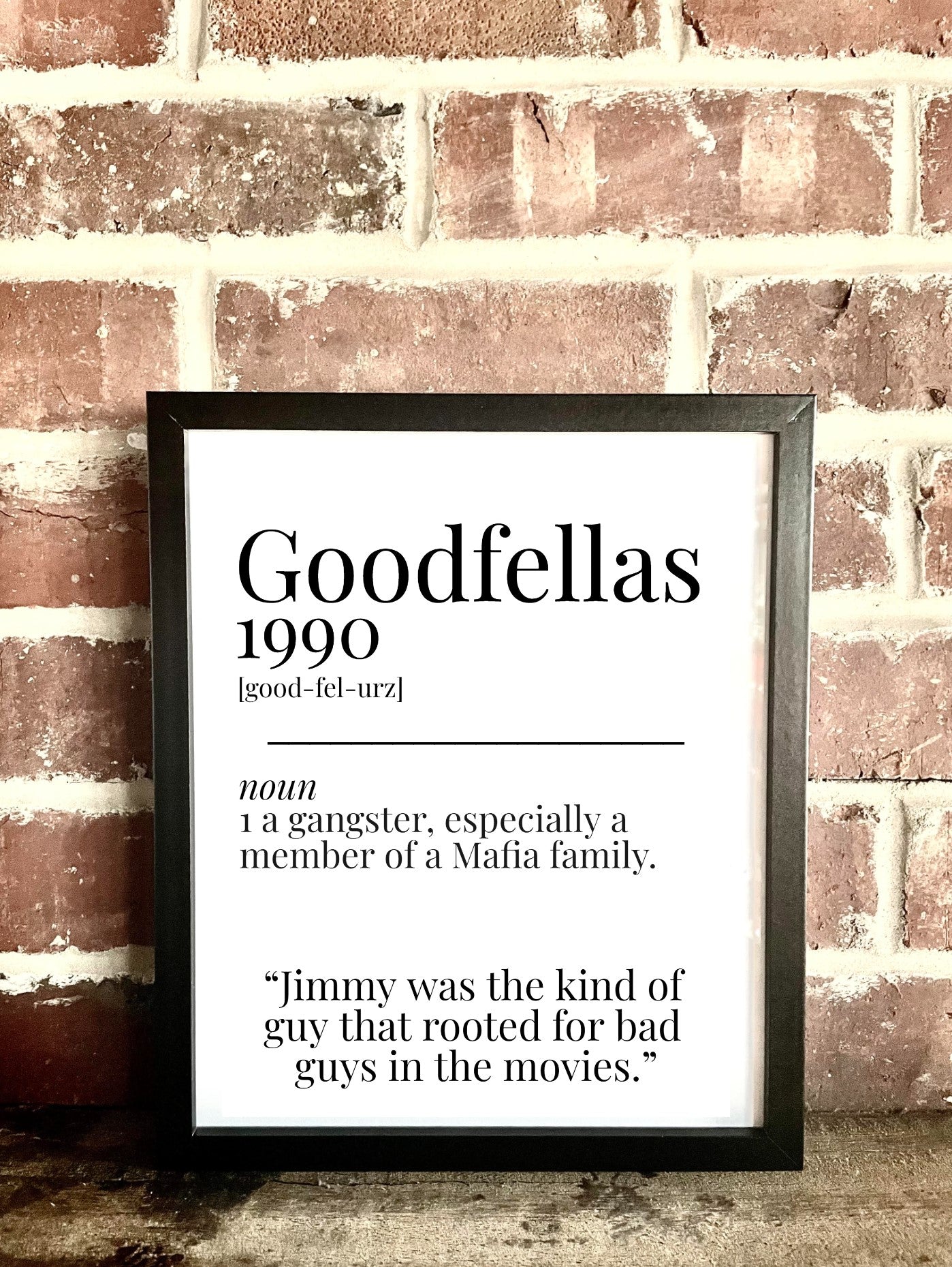 Goodfellas 1990 Movie Quote Dictionary Prints