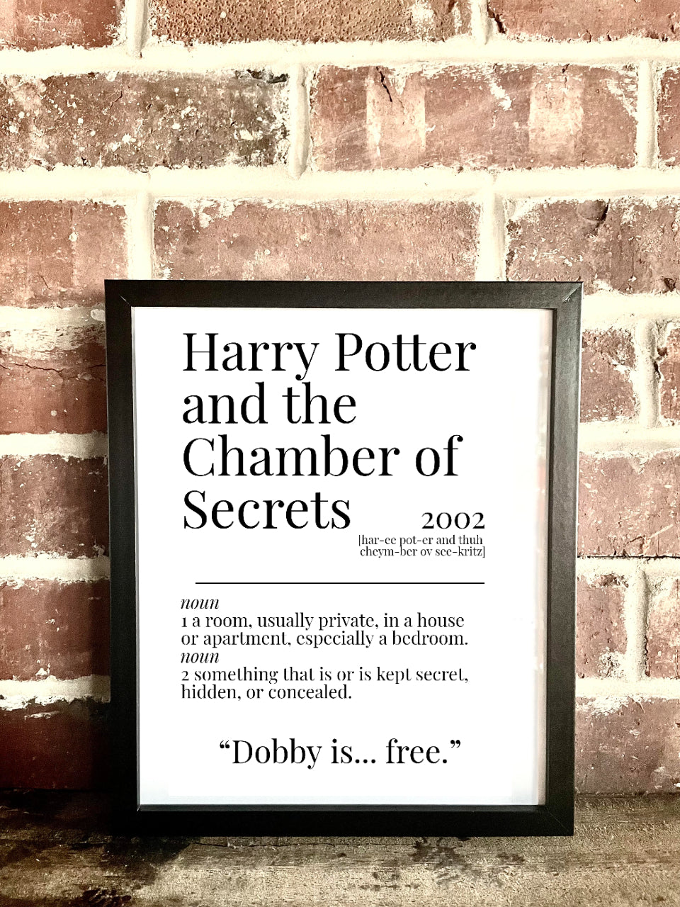 Harry Potter and the Chamber of Secrets 2002 Movie Quote Dictionary Prints