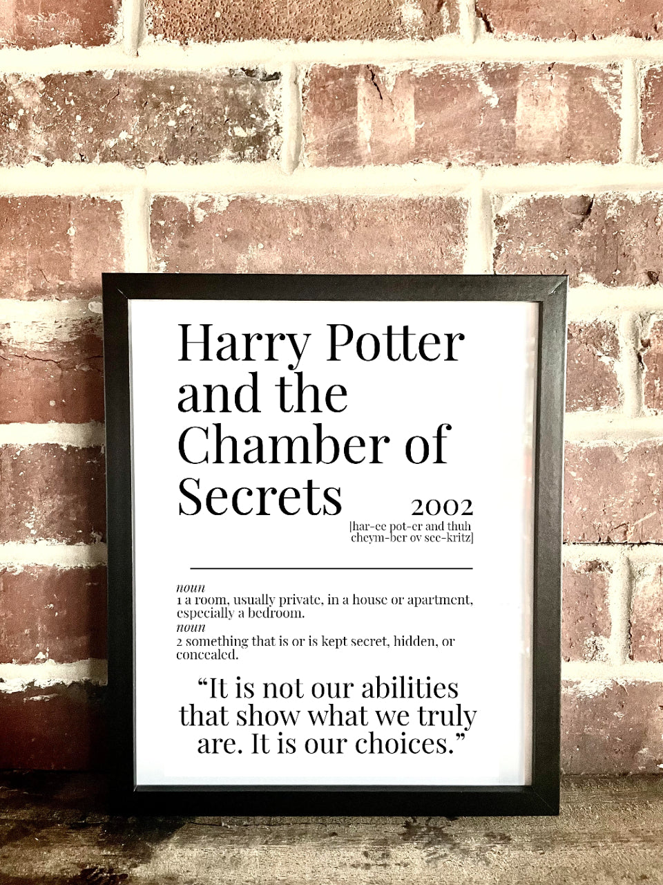 Harry Potter and the Chamber of Secrets 2002 Movie Quote Dictionary Prints