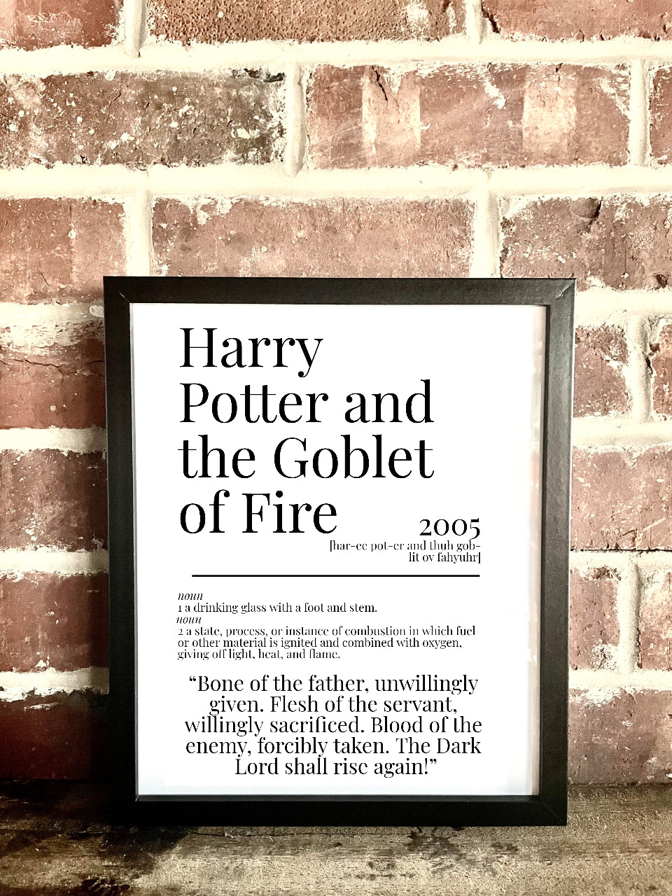 Harry Potter and the Goblet of Fire 2005 Movie Quote Dictionary Prints