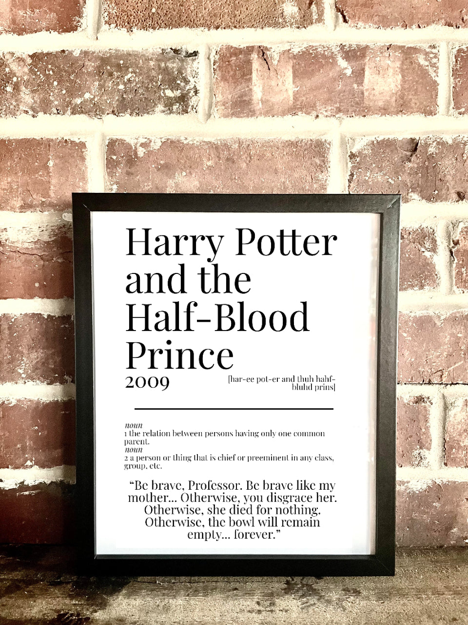 Harry Potter and the Half-Blood Prince 2009 Movie Quote Dictionary Prints