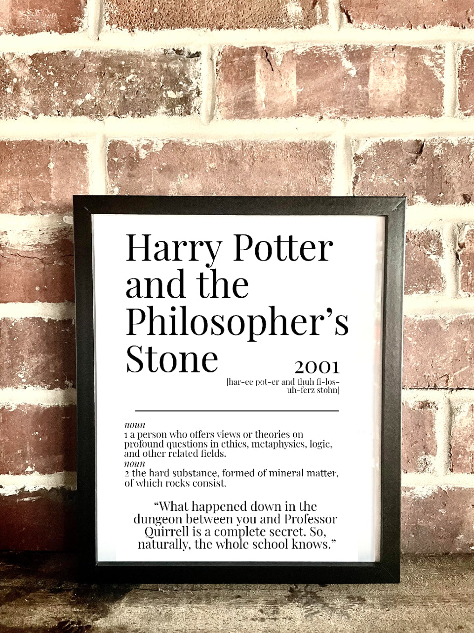 Harry Potter and the Philosopher’s Stone 2001 Movie Quote Dictionary Prints