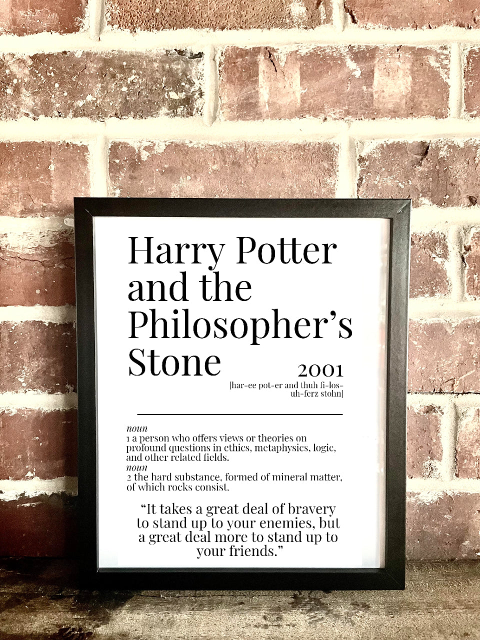 Harry Potter and the Philosopher’s Stone 2001 Movie Quote Dictionary Prints