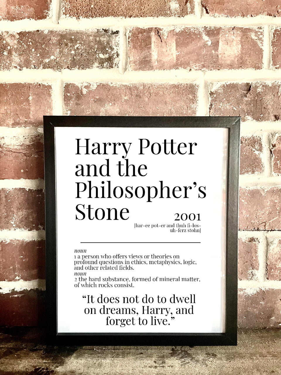 Harry Potter and the Philosopher’s Stone 2001 Movie Quote Dictionary Prints