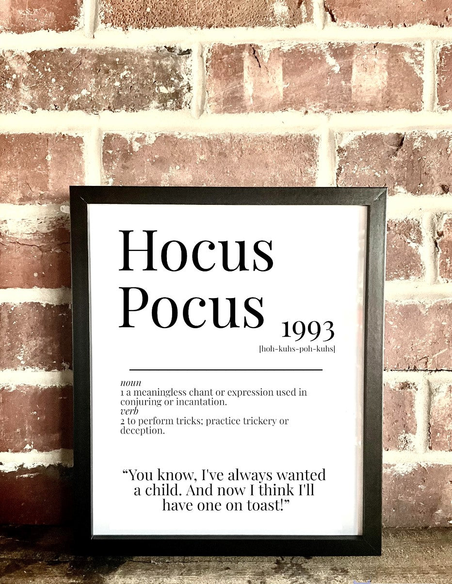 Hocus Pocus 1993 Movie Quote Dictionary Prints