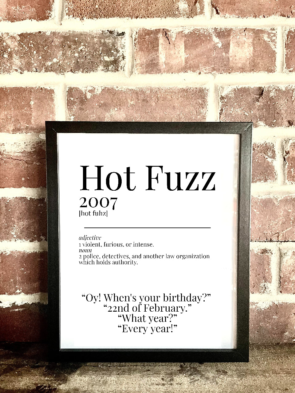 Hot Fuzz 2007 Movie Quote Dictionary Prints