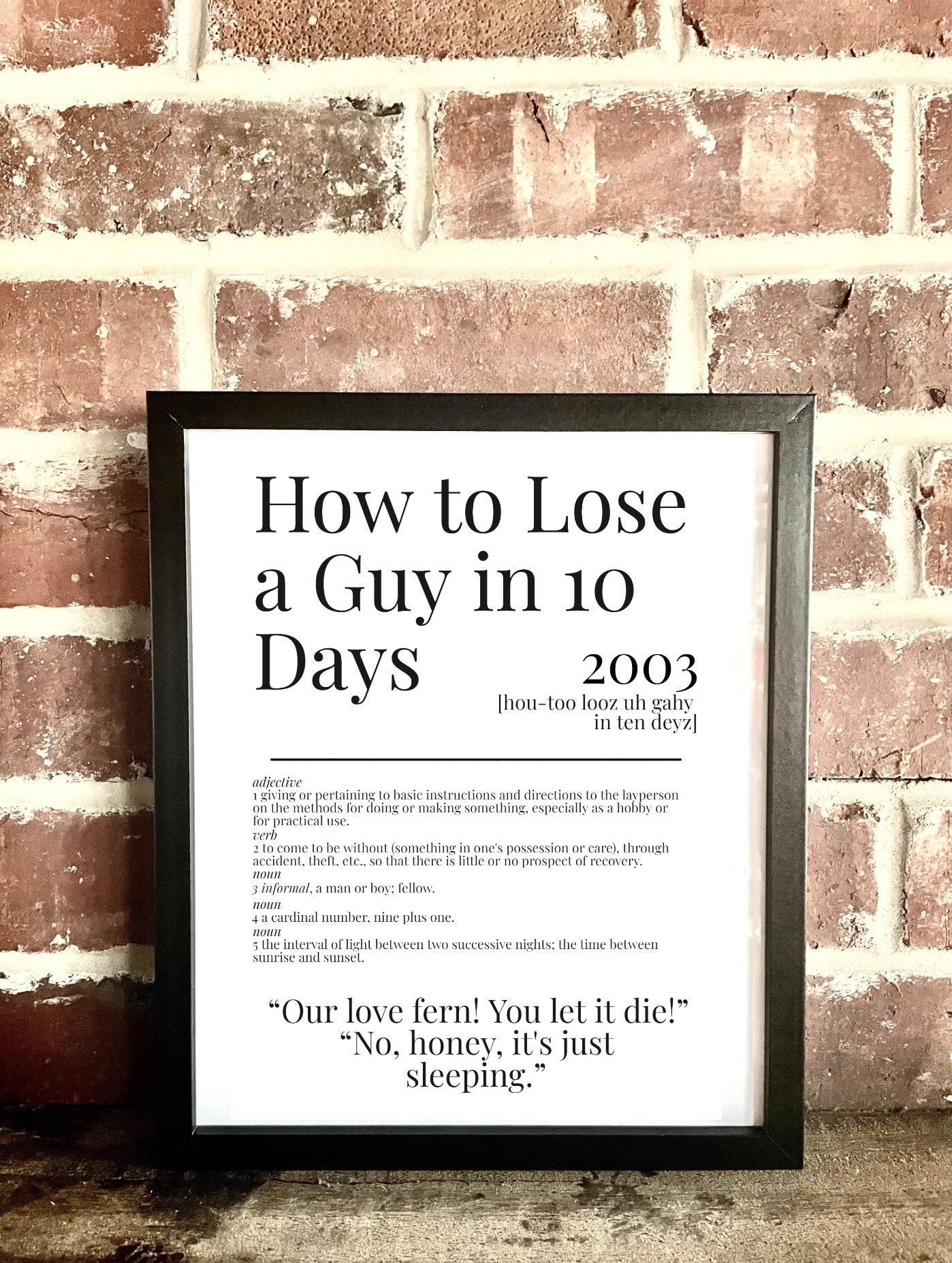 How to Lose a Guy in 10 Days 2003 Movie Quote Dictionary Prints