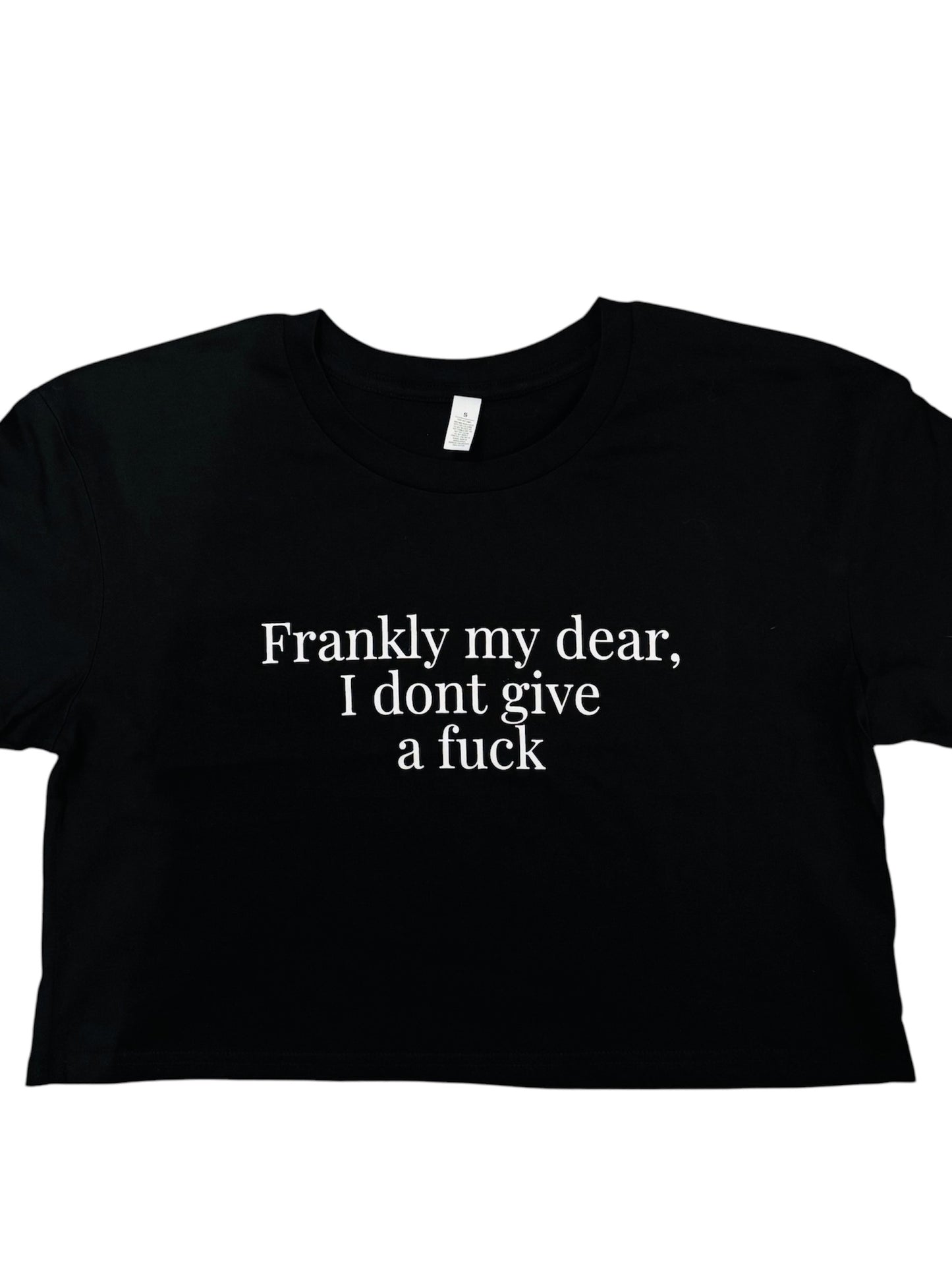 Frankly My Dear, I Don't Give a Fuck Women’s Black Crop T-shirt