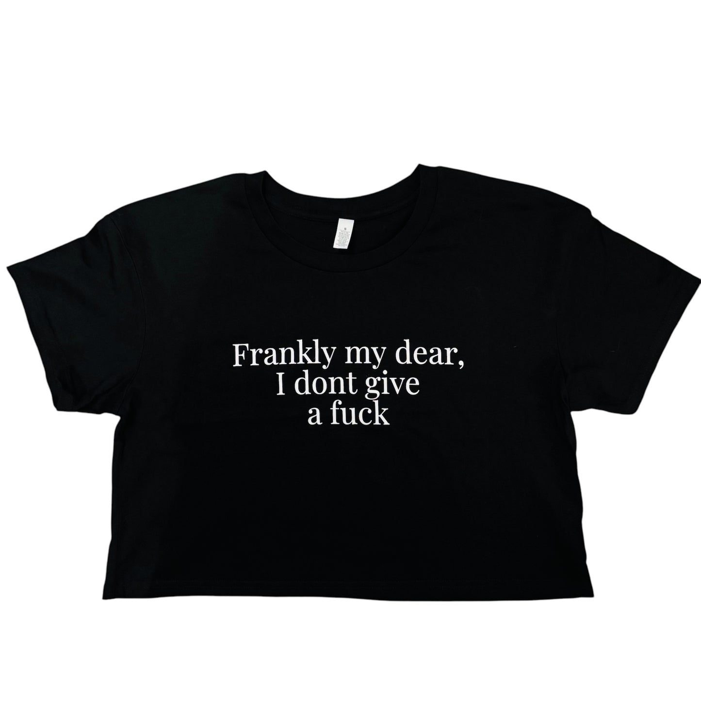 Frankly My Dear, I Don't Give a Fuck Women’s Black Crop T-shirt