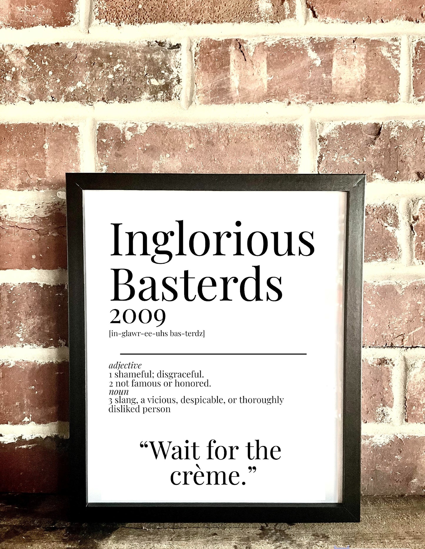 Inglorious Basterds 2009 Movie Quote Dictionary Prints