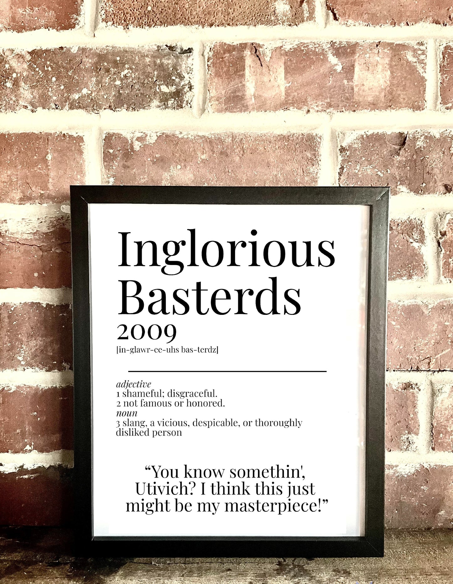 Inglorious Basterds 2009 Movie Quote Dictionary Prints