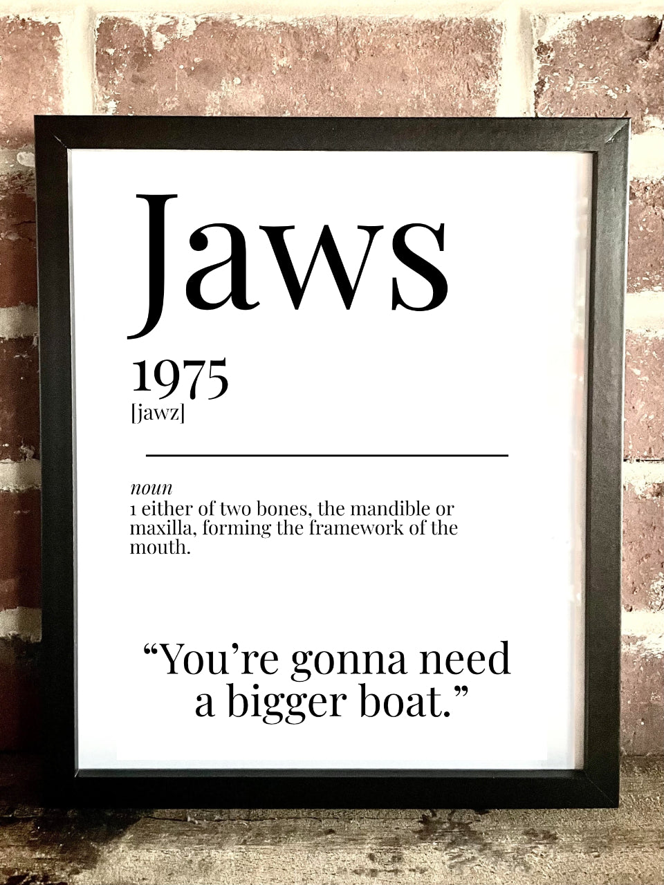 Jaws 1975 Movie Quote Dictionary Print