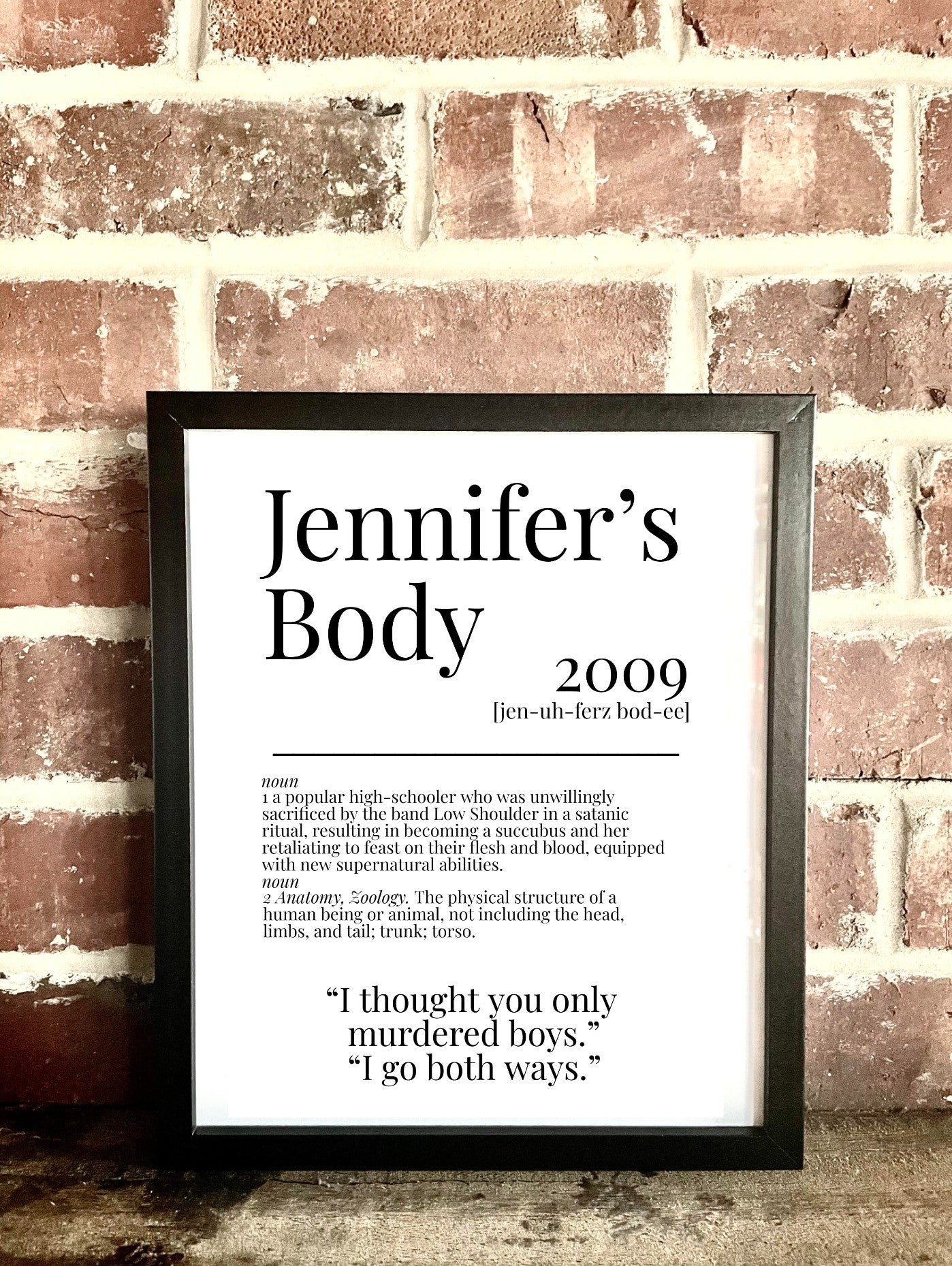 Jennifer's Body 2009 Movie Quote Dictionary Prints