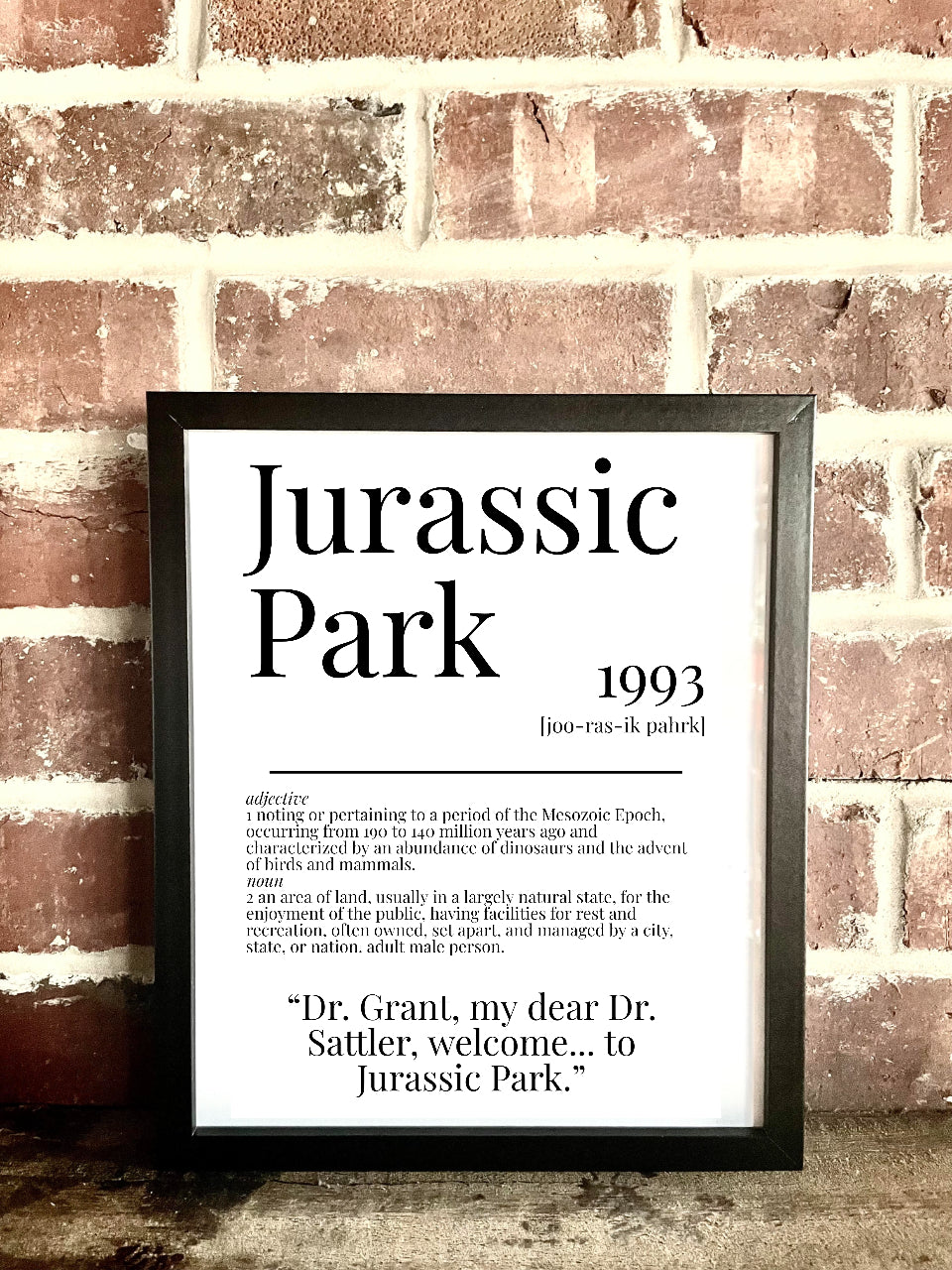 Jurassic Park 1993 Movie Quote Dictionary Prints