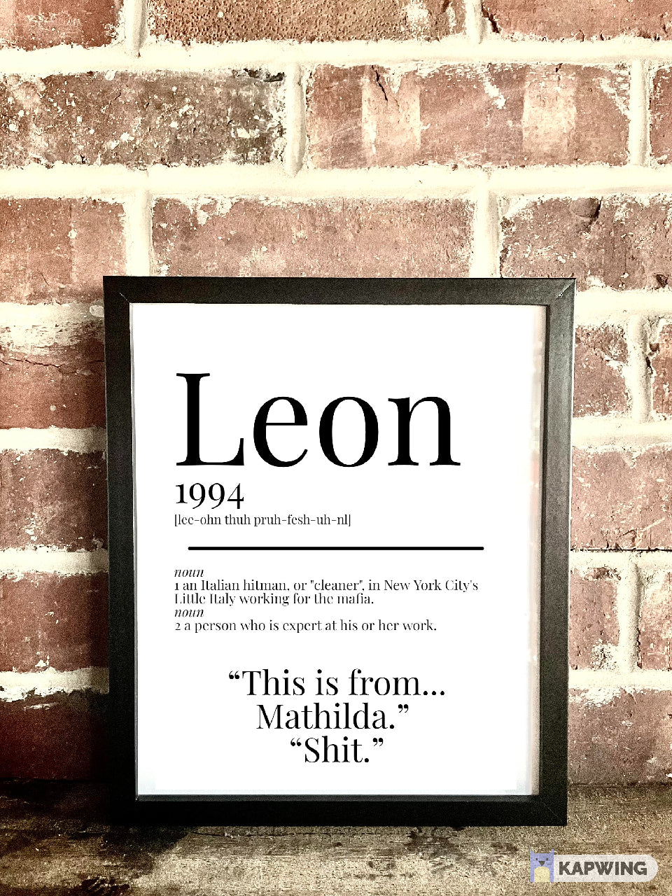 Leon 1994 Movie Quote Dictionary Prints