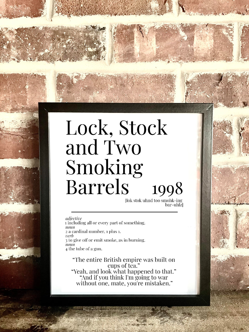 Lock, Stock and Two Smoking Barrels 1998 Movie Quote Dictionary Prints