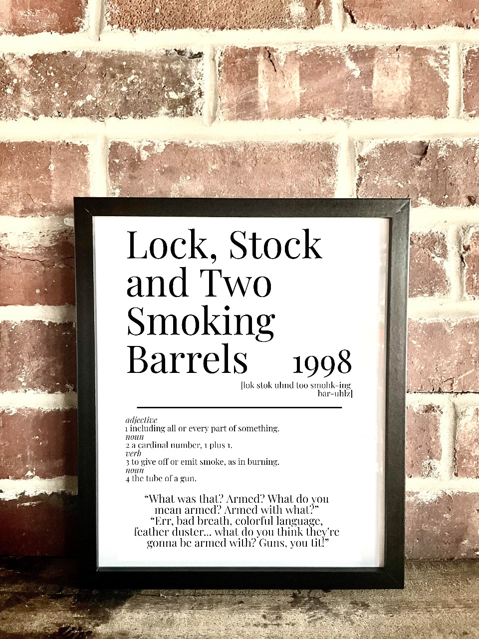 Lock, Stock and Two Smoking Barrels 1998 Movie Quote Dictionary Prints