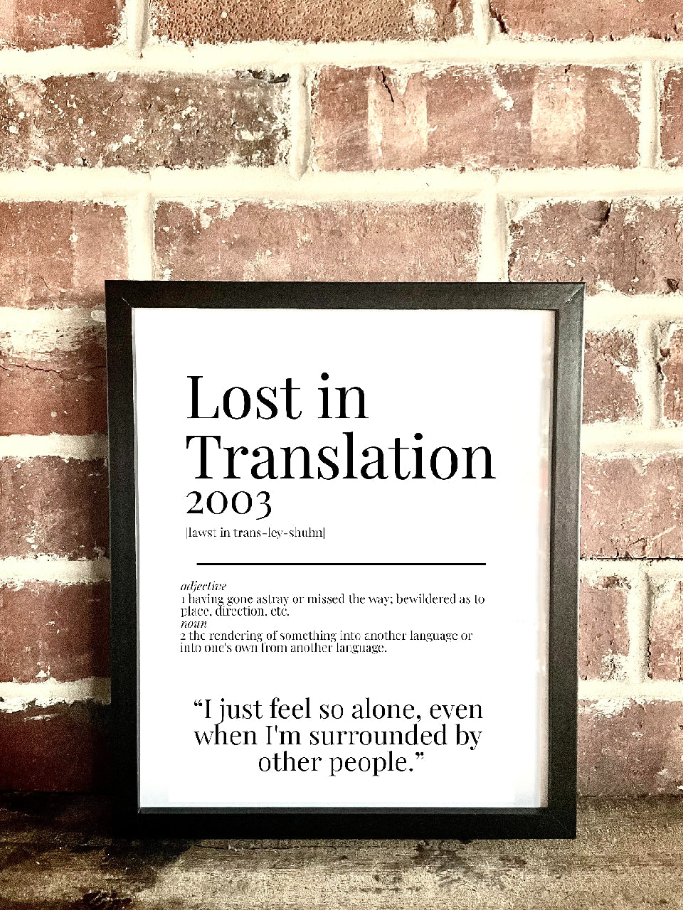 Lost in Translation 2003 Movie Quote Dictionary Prints