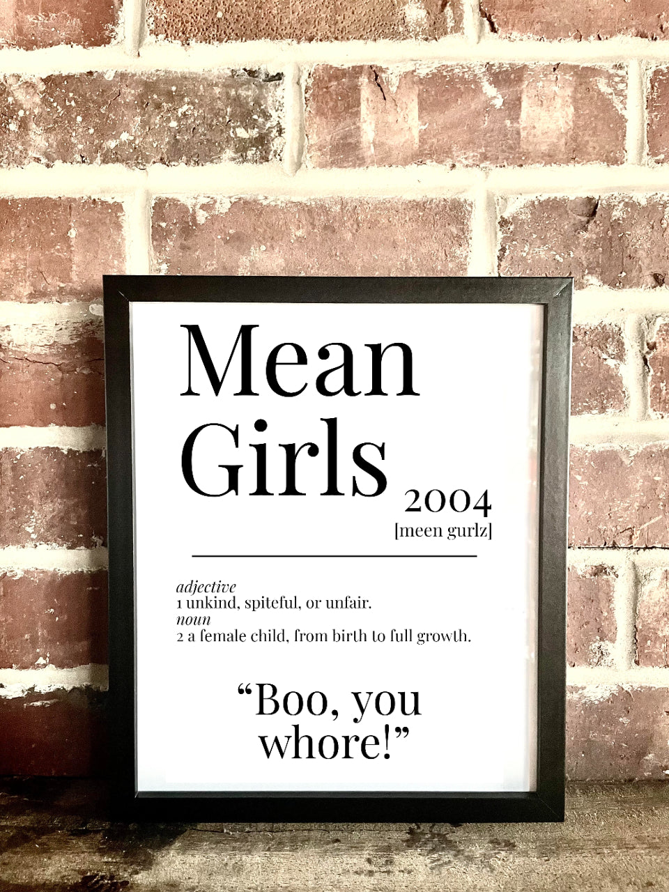 Mean Girls 2004 Movie Quote Dictionary Prints