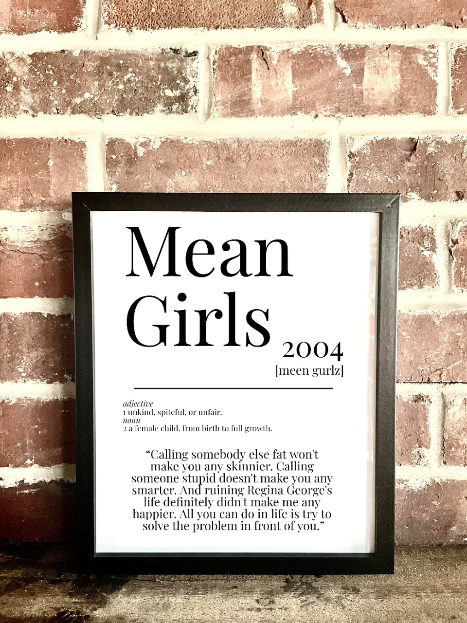 Mean Girls 2004 Movie Quote Dictionary Prints