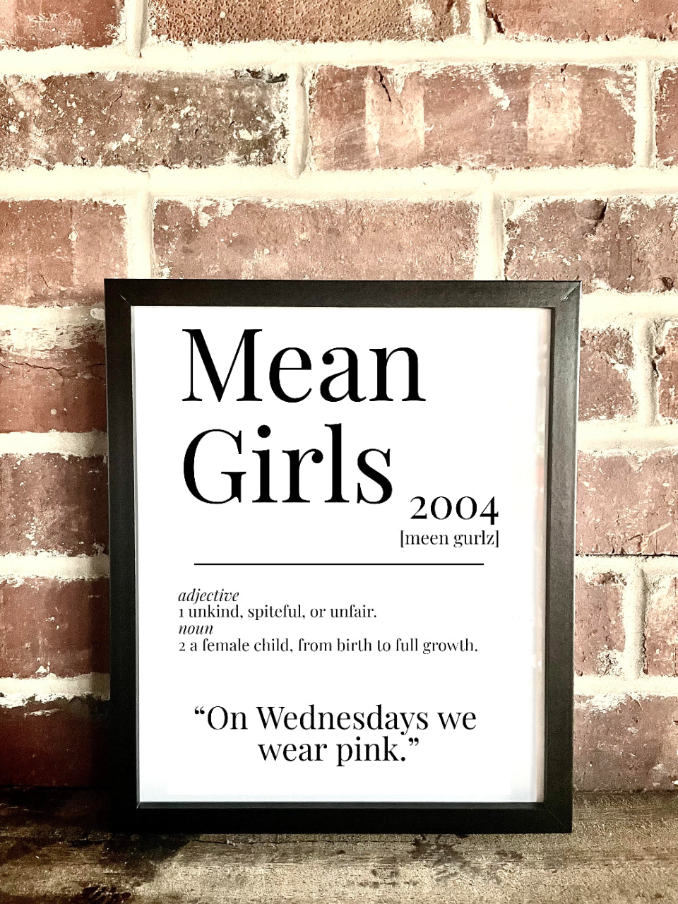 Mean Girls 2004 Movie Quote Dictionary Prints