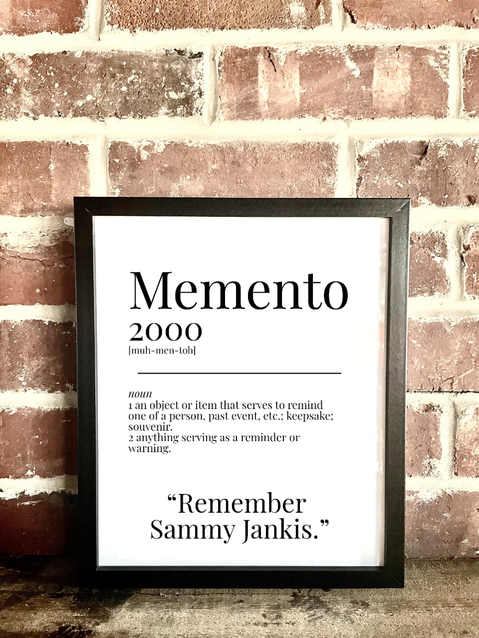 Memento 2000 Movie Quote Dictionary Prints