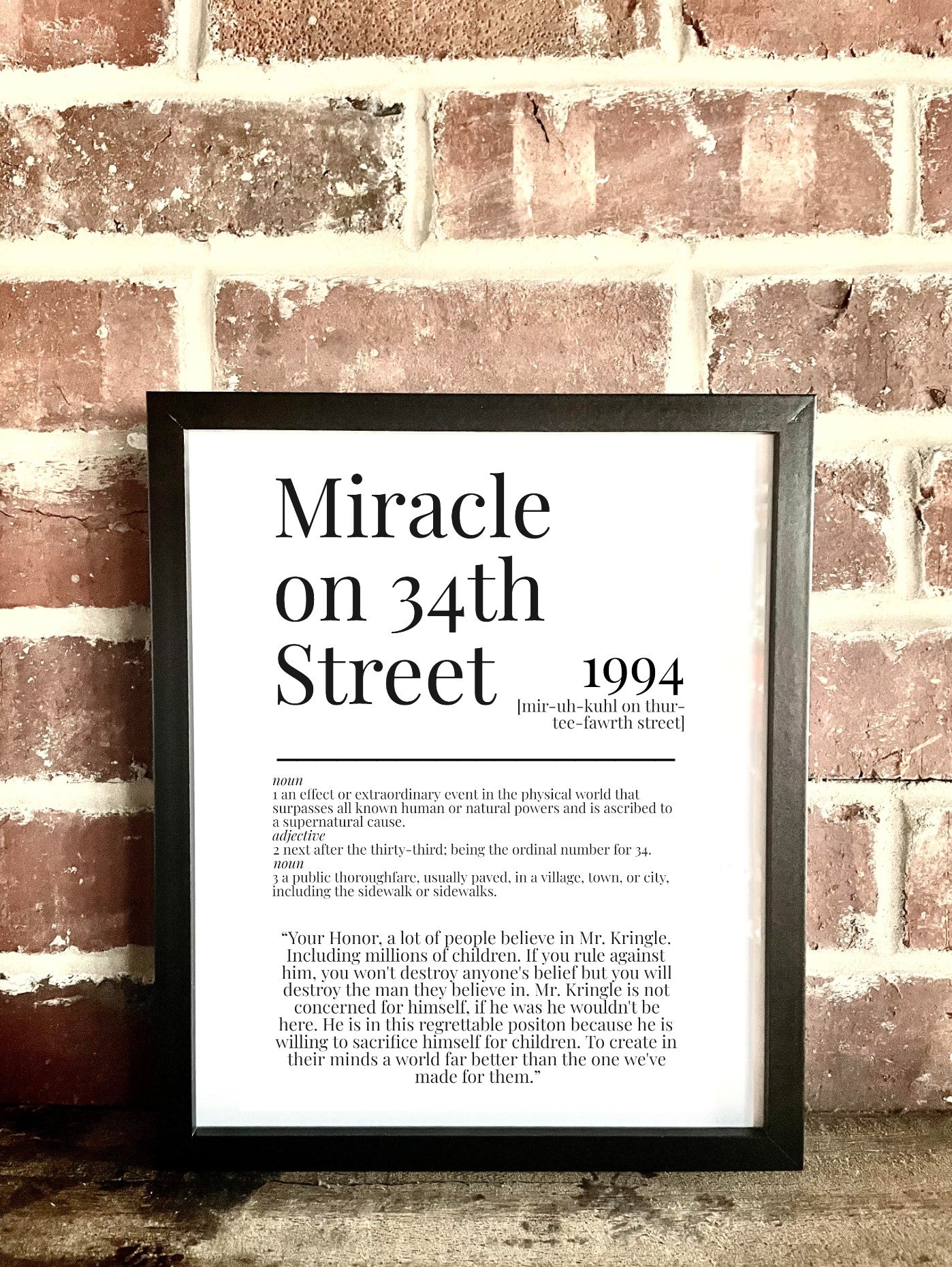 Miracle on 34th Street 1994 Movie Quote Dictionary Prints