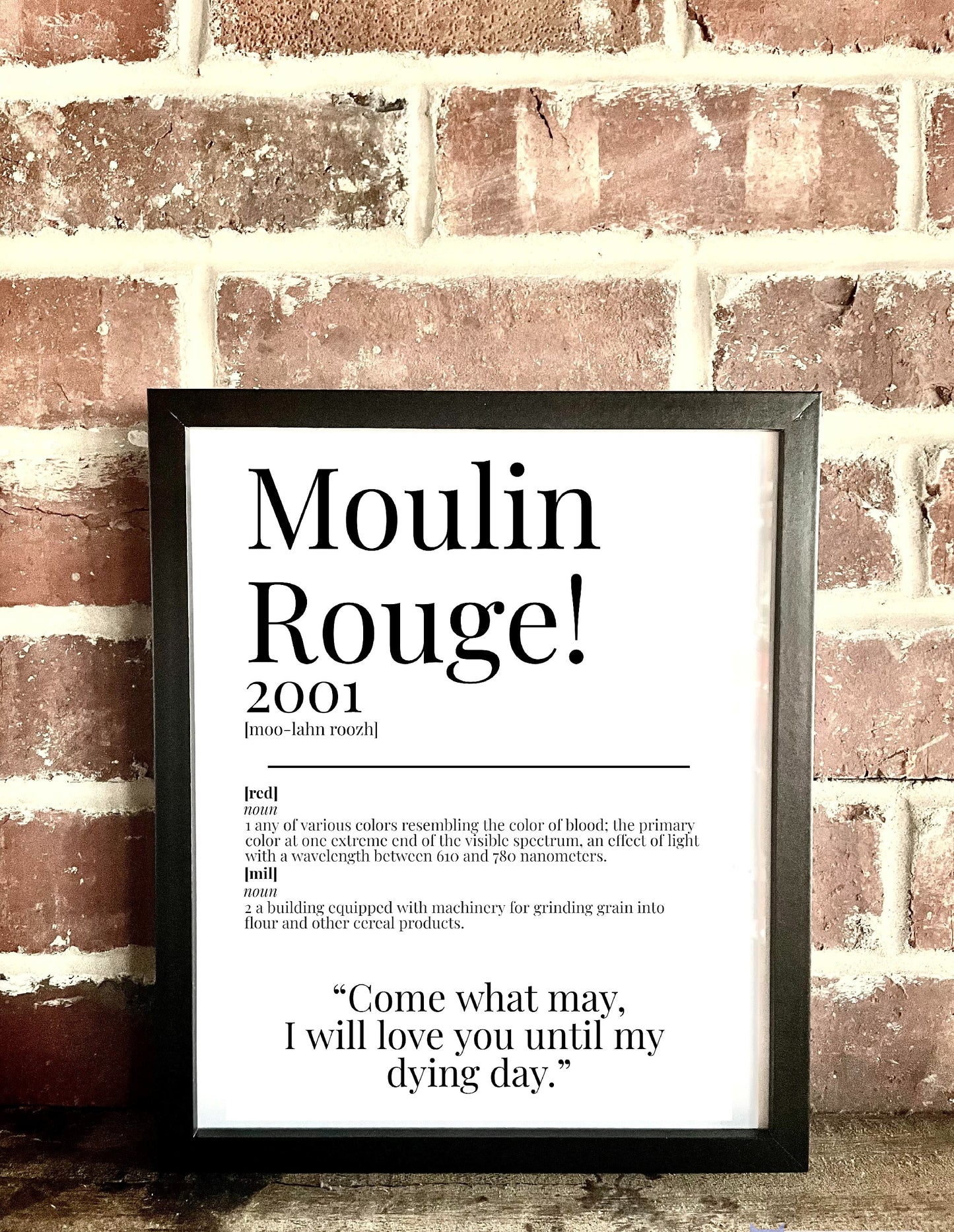 Moulin Rouge! 2001 Movie Quote Dictionary Prints