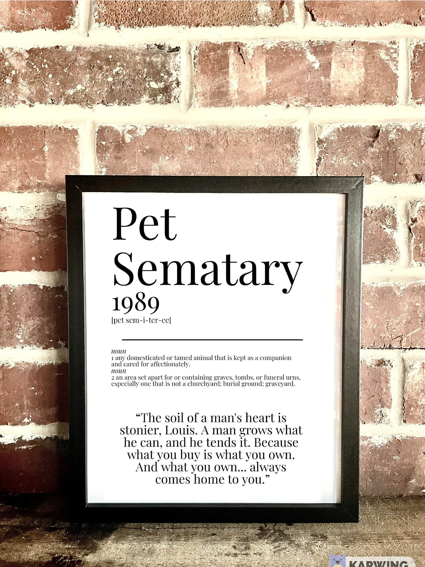 Pet Sematary 1989 Movie Quote Dictionary Prints