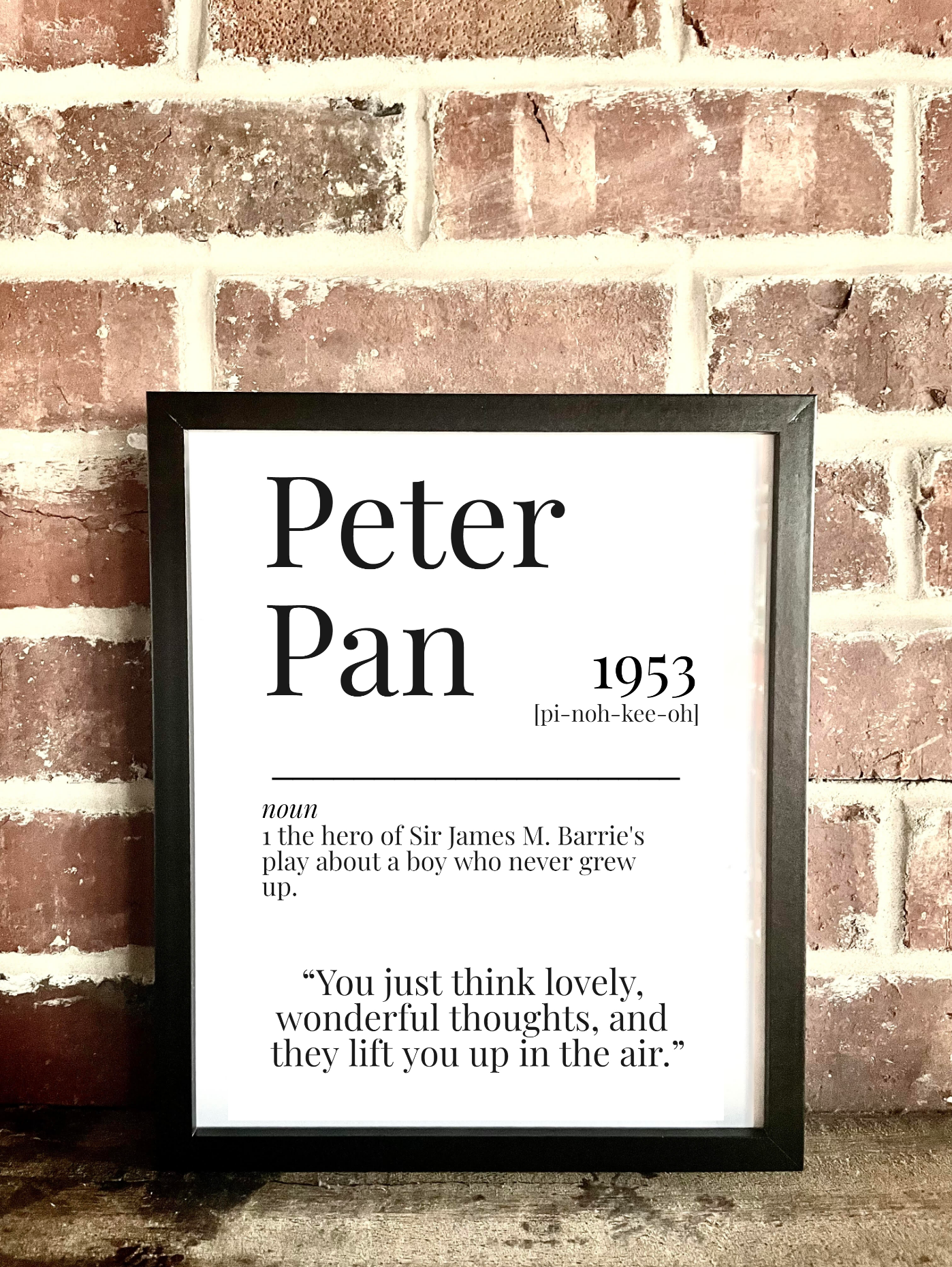 Peter Pan 1953 Movie Quote Dictionary Prints