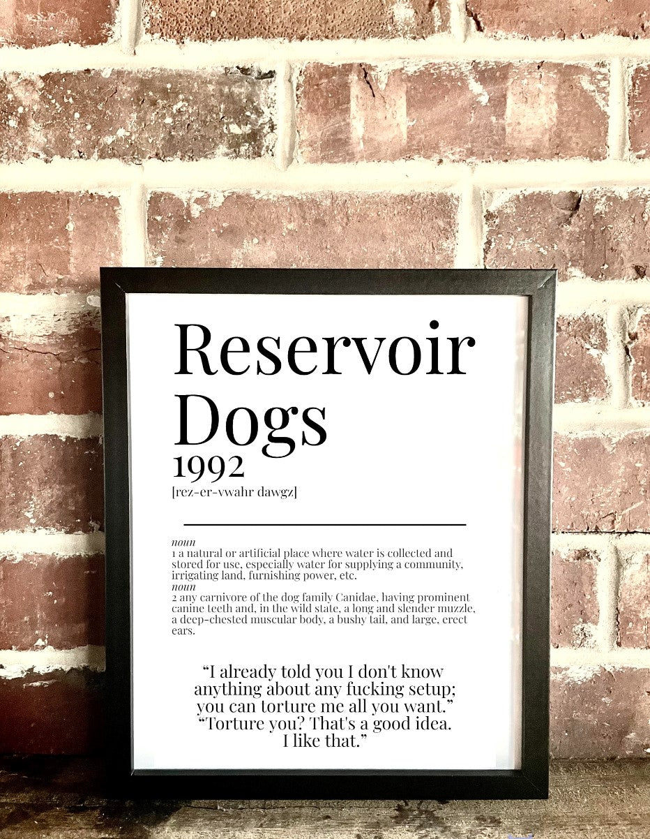 Reservoir Dogs 1992 Movie Quote Dictionary Prints