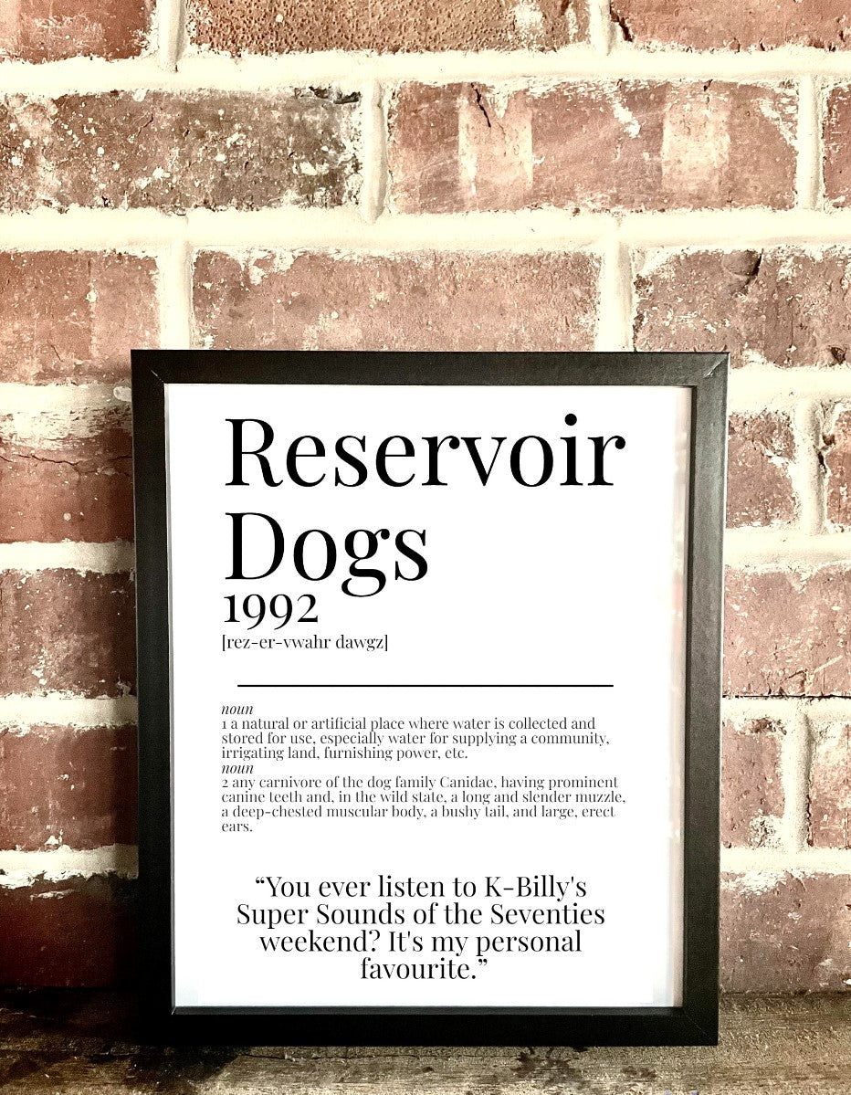 Reservoir Dogs 1992 Movie Quote Dictionary Prints