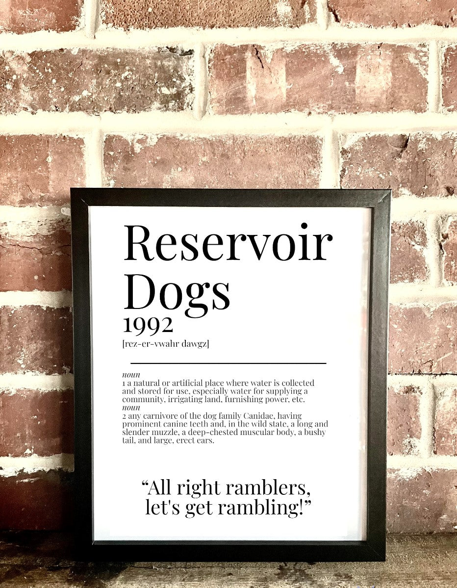 Reservoir Dogs 1992 Movie Quote Dictionary Prints