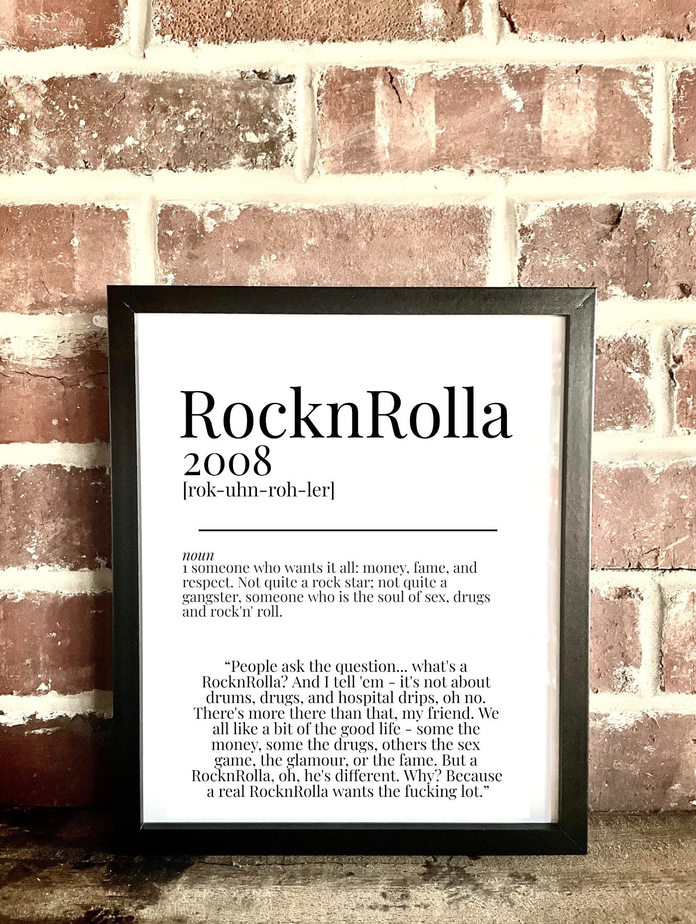 RocknRolla 2008 Movie Quote Dictionary Prints