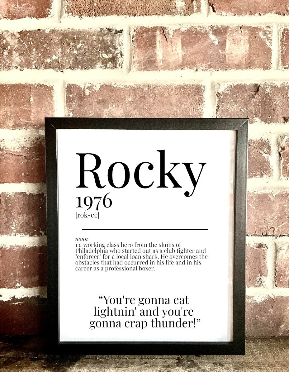 Rocky 1976 Movie Quote Dictionary Prints